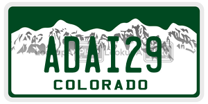 ADAI29 license plate in Colorado