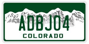 ADBJ04 license plate in Colorado