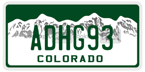 ADHG93  license plate in CO