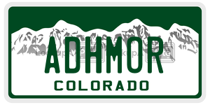 ADHMOR  license plate in CO