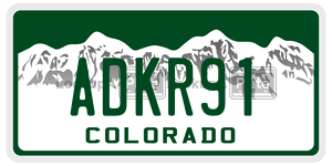 ADKR91  license plate in CO