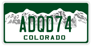 ADQD74  license plate in CO