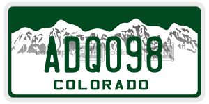 ADQO98 license plate in Colorado