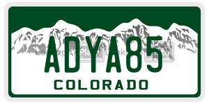 ADYA85  license plate in CO