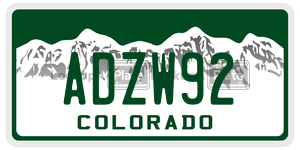 ADZW92  license plate in CO
