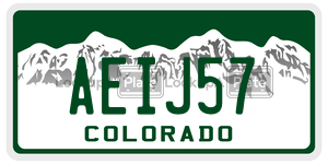 AEIJ57  license plate in CO