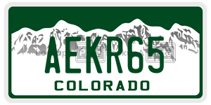 AEKR65  license plate in CO