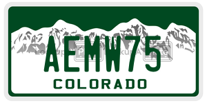 AEMW75  license plate in CO