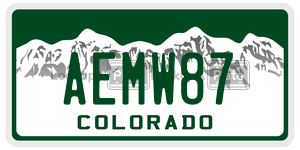 AEMW87  license plate in CO