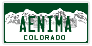 AENIMA  license plate in CO