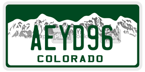 AEYD96  license plate in CO