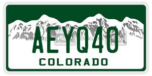 AEYQ40  license plate in CO