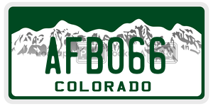 AFB066  license plate in CO