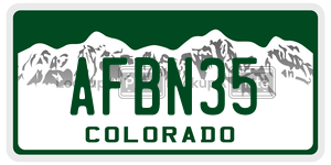 AFBN35 license plate in Colorado