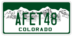 AFET48  license plate in CO