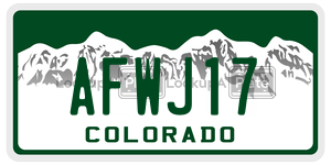 AFWJ17  license plate in CO