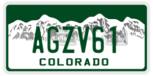 AGZV61  license plate in CO