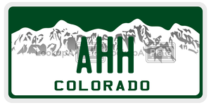 AHH  license plate in CO