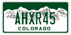 AHXR45  license plate in CO