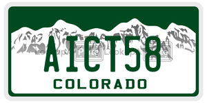 AICT58  license plate in CO