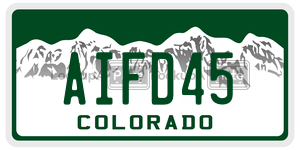 AIFD45  license plate in CO