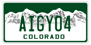 AIGY04  license plate in CO