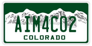AIM4CO2 license plate in Colorado