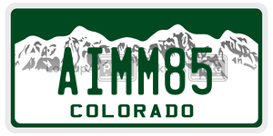 AIMM85 license plate in Colorado