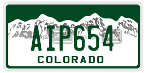 AIP654  license plate in CO