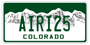 AIRI25  license plate in CO