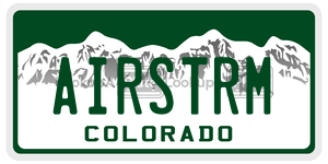 AIRSTRM license plate in Colorado