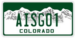AISG01  license plate in CO