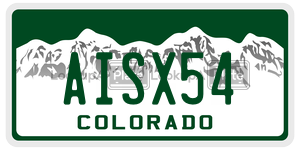 AISX54  license plate in CO