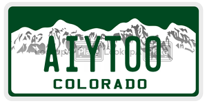 AIYT00  license plate in CO