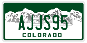 AJJS95  license plate in CO
