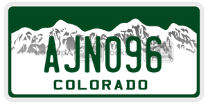 AJN096  license plate in CO