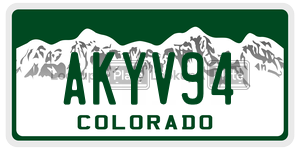 AKYV94  license plate in CO