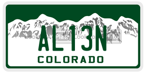 AL13N  license plate in CO