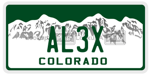 AL3X  license plate in CO