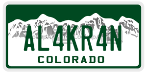 AL4KR4N  license plate in CO