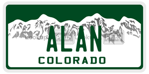 ALAN  license plate in CO