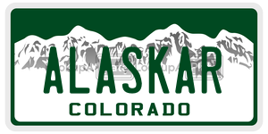 ALASKAR  license plate in CO