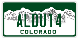 ALDU14  license plate in CO