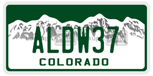 ALDW37  license plate in CO