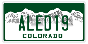 ALED19  license plate in CO