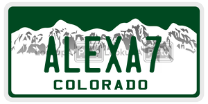 ALEXA7  license plate in CO