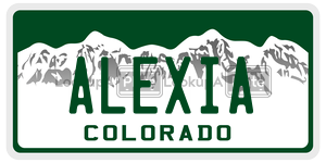 ALEXIA  license plate in CO
