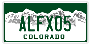 ALFX05  license plate in CO
