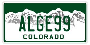 ALGE99  license plate in CO