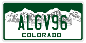 ALGV96 license plate in Colorado